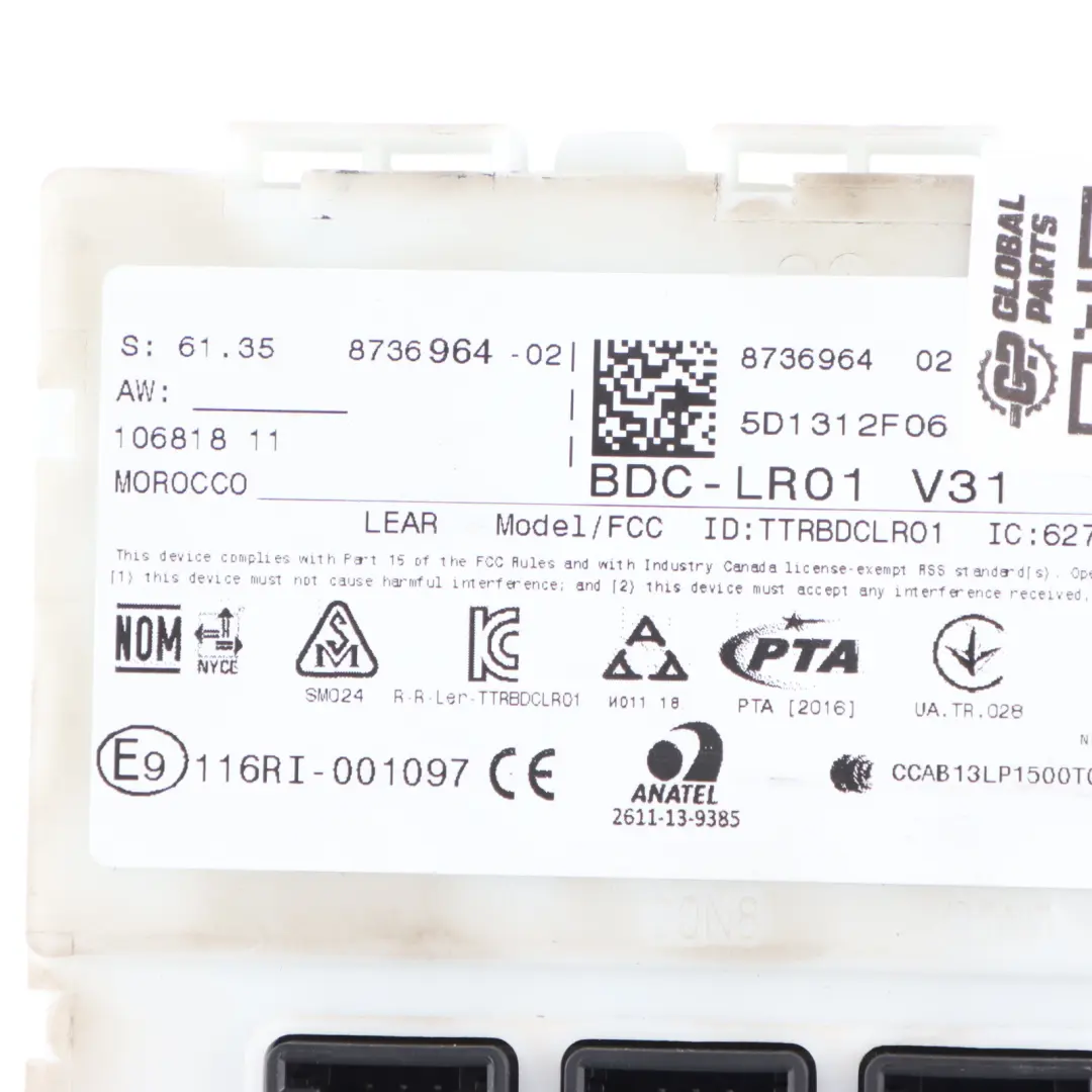 Mini Body Domain Controller BDC Modulo Centralina LR01 ECU 8736964 - SKU 5B5D695 - Numero di parte 5B5D695
