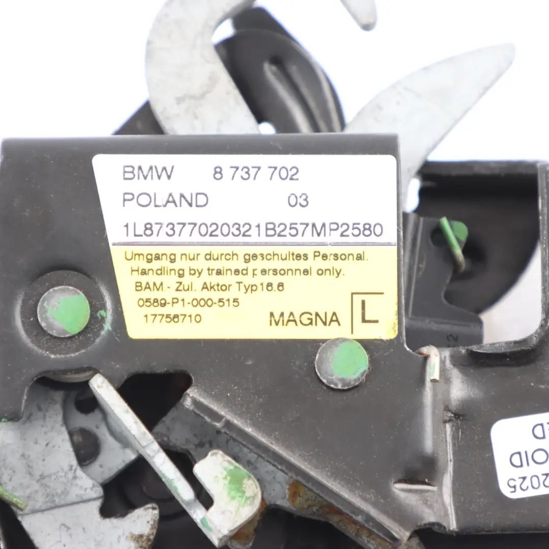 Bonnet Lock BMW X2 F39 X1 Front Pedestrian Protection Hood Left N/S to with Part number 8737702 Bonnet Lock BMW X2 F39 X1 Front Pedestrian Protection Hood Left N/S - SKU 8737702 - Part number 8737702