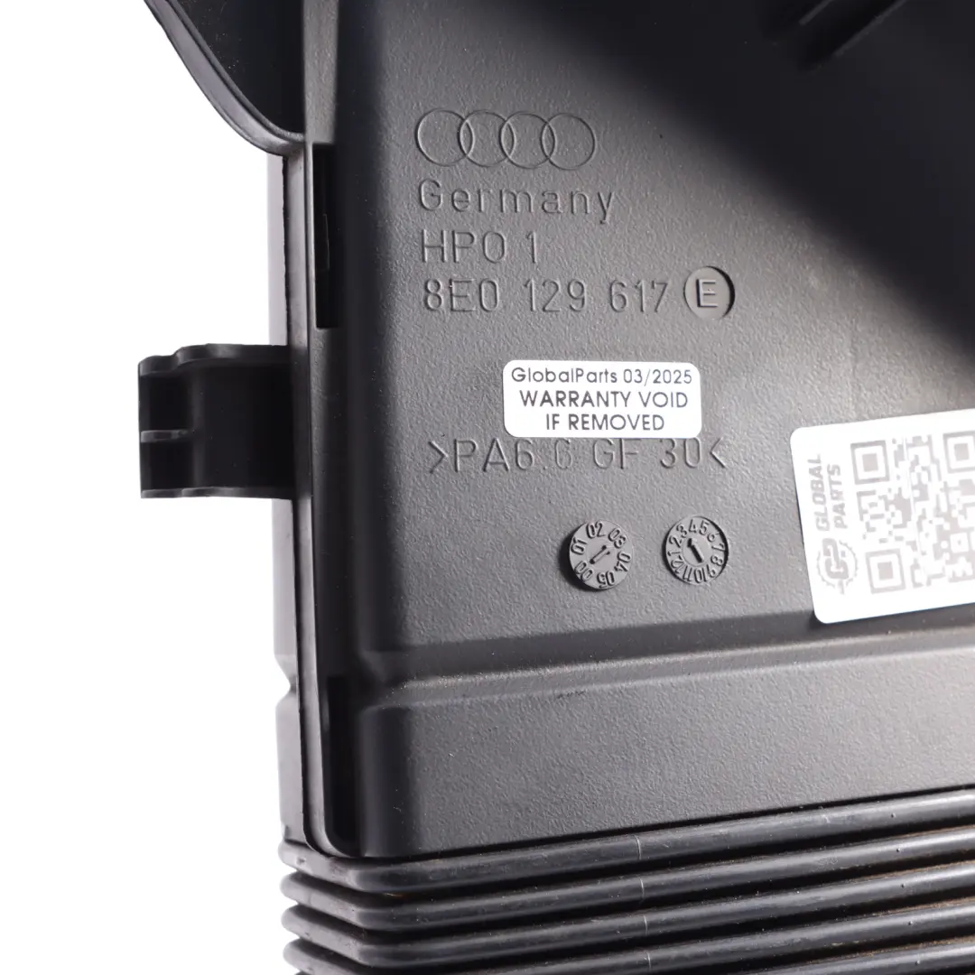 Intake Channel Guide Duct Hose Pipe to Audi A4 S4 B6 4.2 V8 Air with Part number 8E0129617E Audi A4 S4 B6 4.2 V8 Air Intake Channel Guide Duct Hose Pipe - SKU 8E0129617E - Part number 8E0129617E