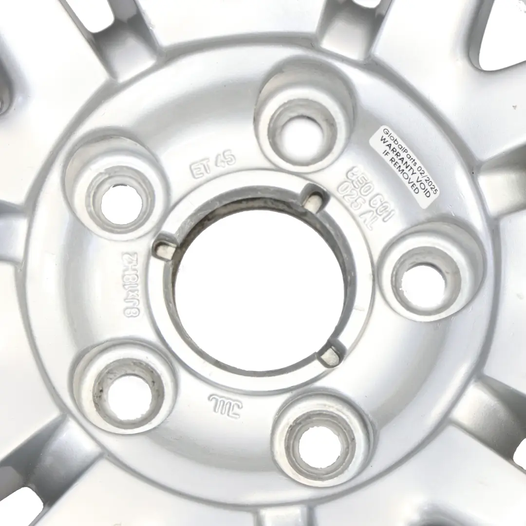 Jante Alliage Argent 18" 8J ET:43 Doubles Branches Audi A4 B7 8E - SKU 8E0601025AL-1 - Numéro de pièce 8E0601025AL