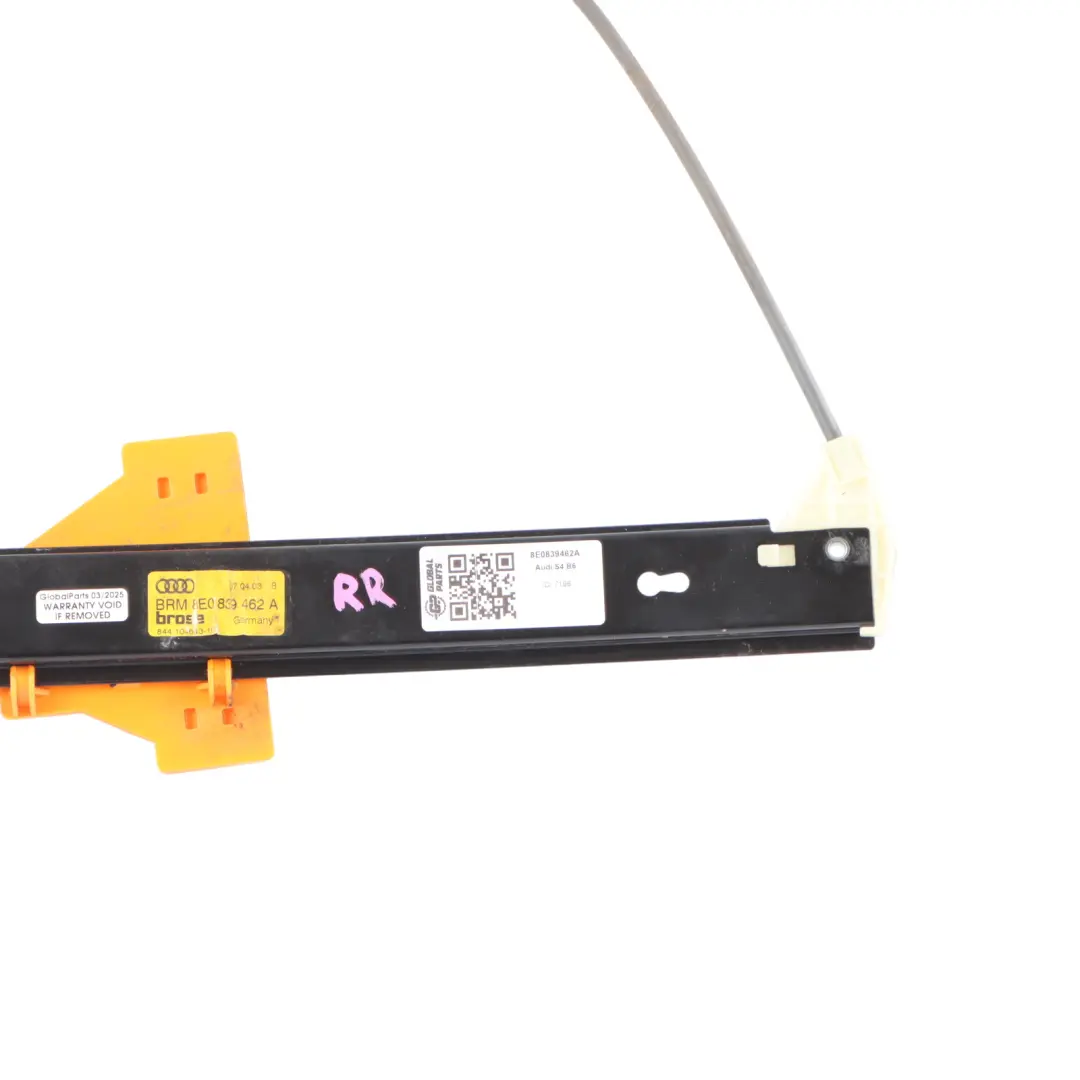 Audi A4 B7 Window Lifter Rear Door Right O/S Regulator Mechanism - SKU 8E0839462A - Part number 8E0839462A