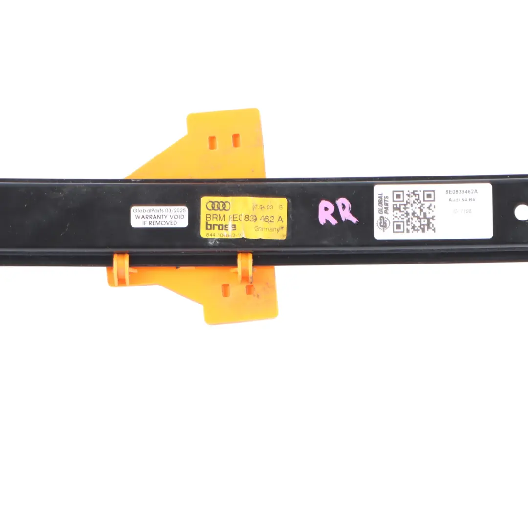 Audi A4 B7 Window Lifter Rear Door Right O/S Regulator Mechanism - SKU 8E0839462A - Part number 8E0839462A