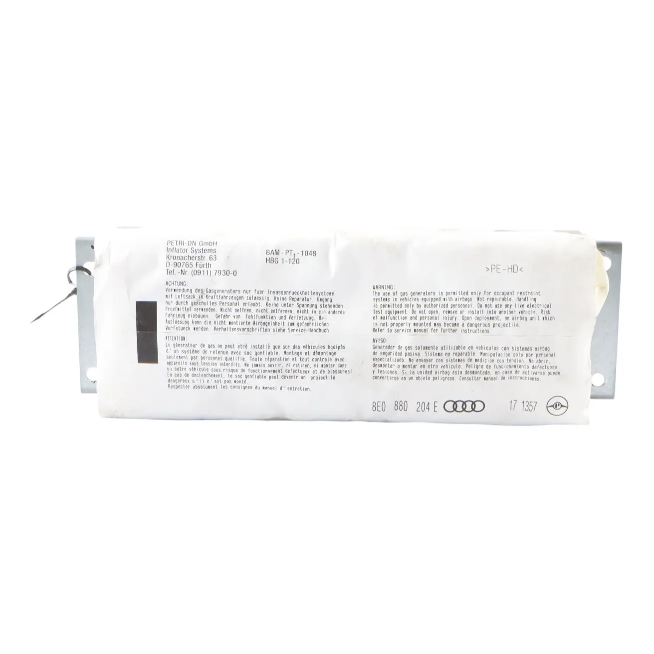 Audi A6 C6 Front Dashboard SRS Module Passenger Side Safety Unit 8E0880204E