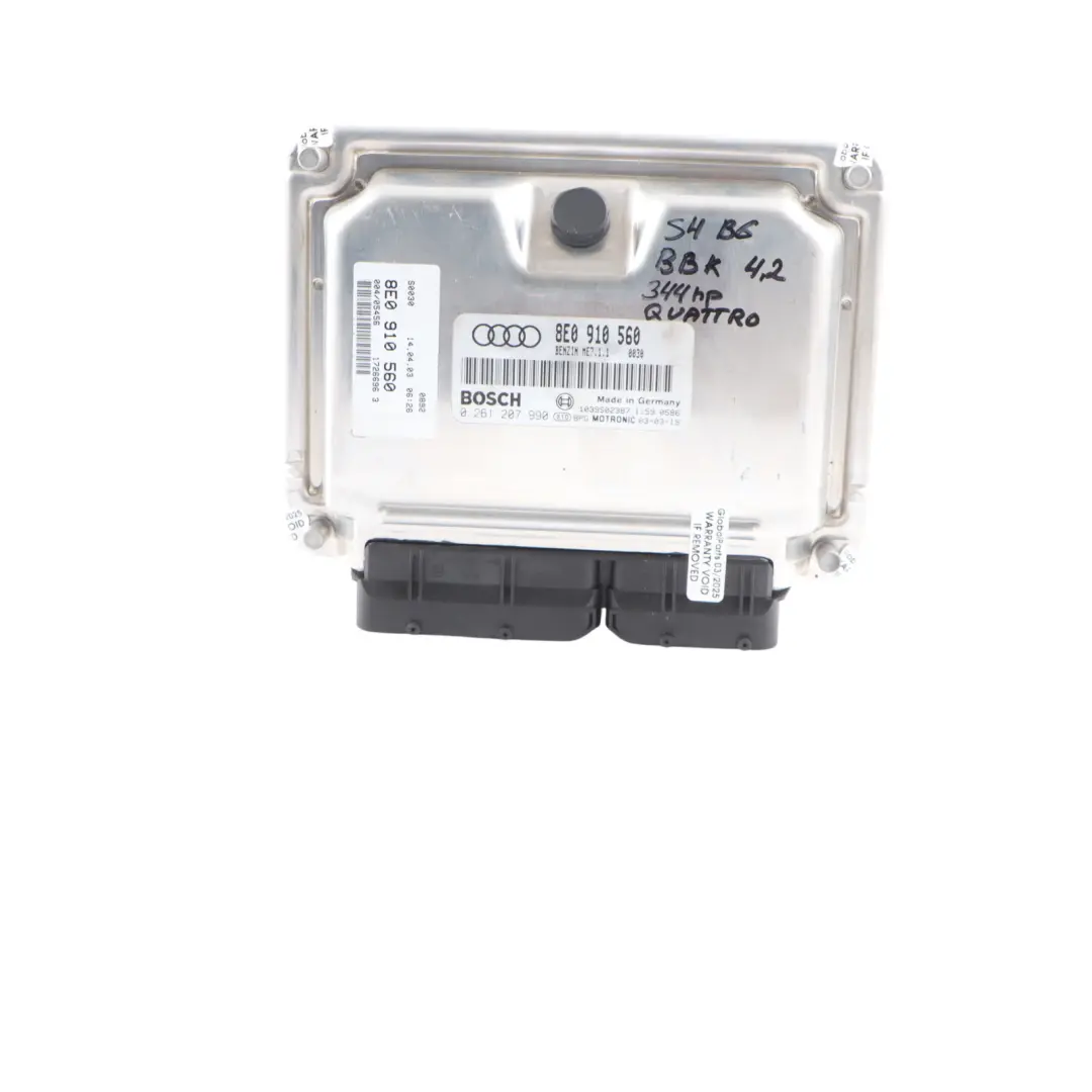 Audi S4 B6 4.2 V8 BBK Quattro 344HP Engine ECU Kit Ignition + 2 Keys - SKU 8E0910560-1 - Part number 8E0910560