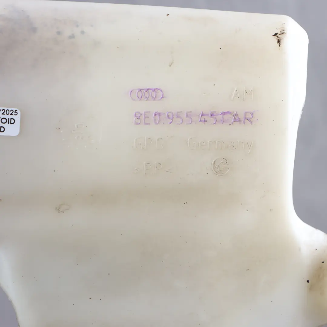 Waschflüssigkeit Flasche Tank Reservoir für Audi A4 B7 8E mit Teilenummer 8E0955453BF Audi A4 B7 8E Waschflüssigkeit Flasche Tank Reservoir - SKU 8E0955453BF - Teilenummer 8E0955453BF