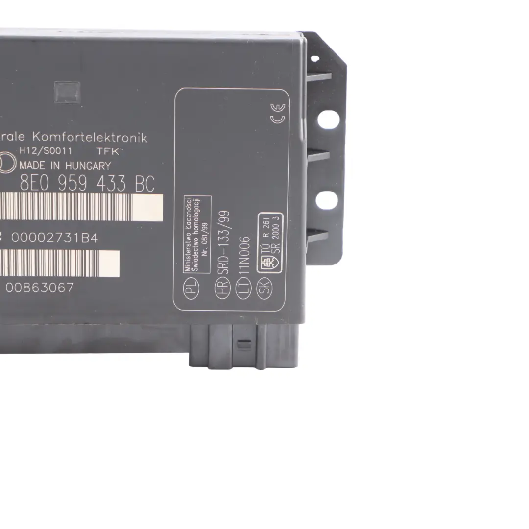 Body Control Comfort Unit Module BCM Convenience Unit to Audi A4 B6 with Part number 8E0959433BC Audi A4 B6 Body Control Comfort Unit Module BCM Convenience Unit - SKU 8E0959433BC - Part number 8E0959433BC