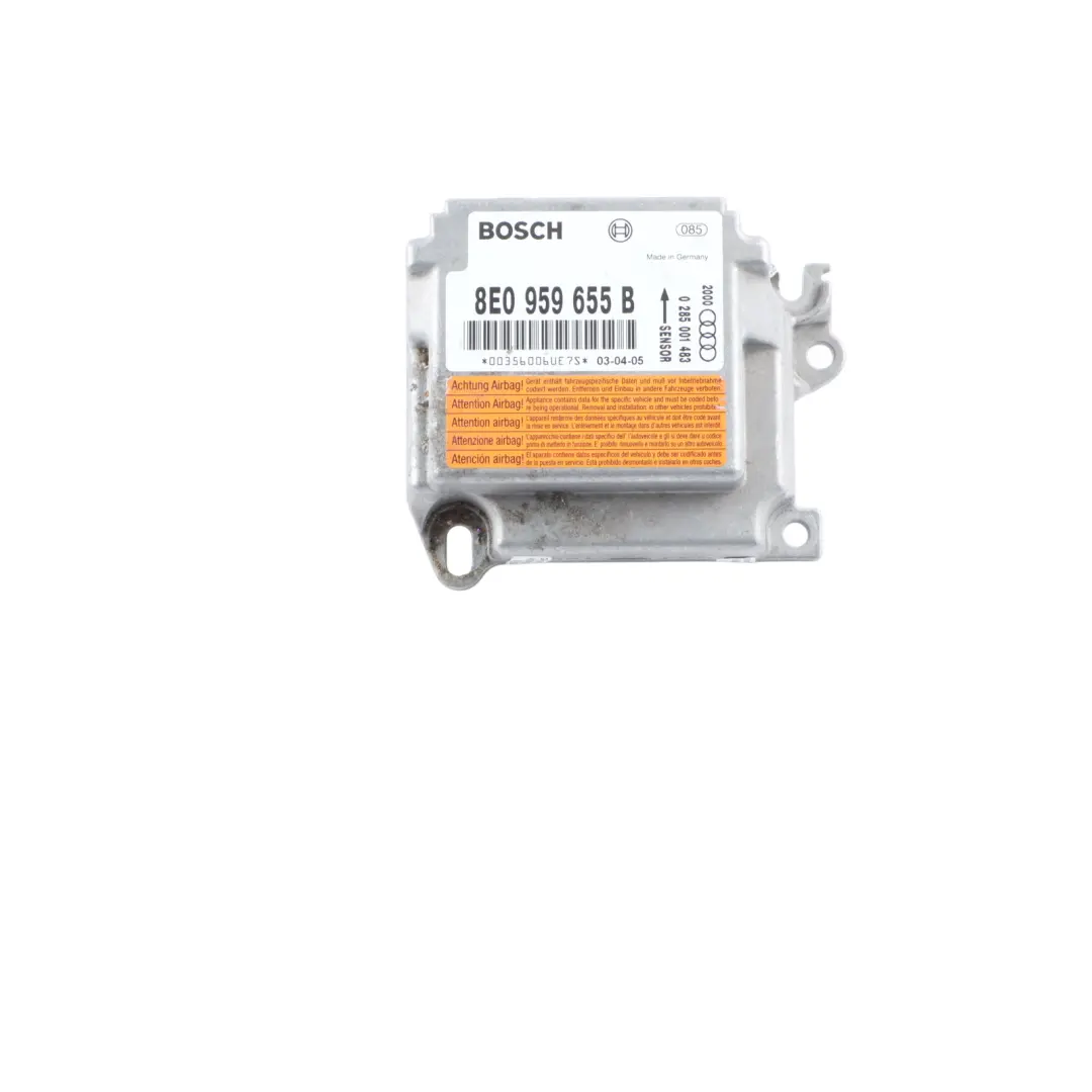 Module ECU Control Unit Crash Sensor to Audi S4 B6 Air with Part number 8E0959655B Audi S4 B6 Air Module ECU Control Unit Crash Sensor - SKU 0285001483 - Part number 8E0959655B