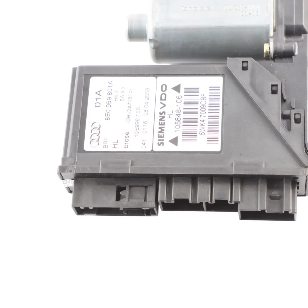 Motore Alzacristalli Regolatore Posteriore Sinistro per Audi A4 B6 B7 con numero di parte 8E0959801A Audi A4 B6 B7 Motore Alzacristalli Regolatore Posteriore Sinistro - SKU 8E0959801A - Numero di parte 8E0959801A