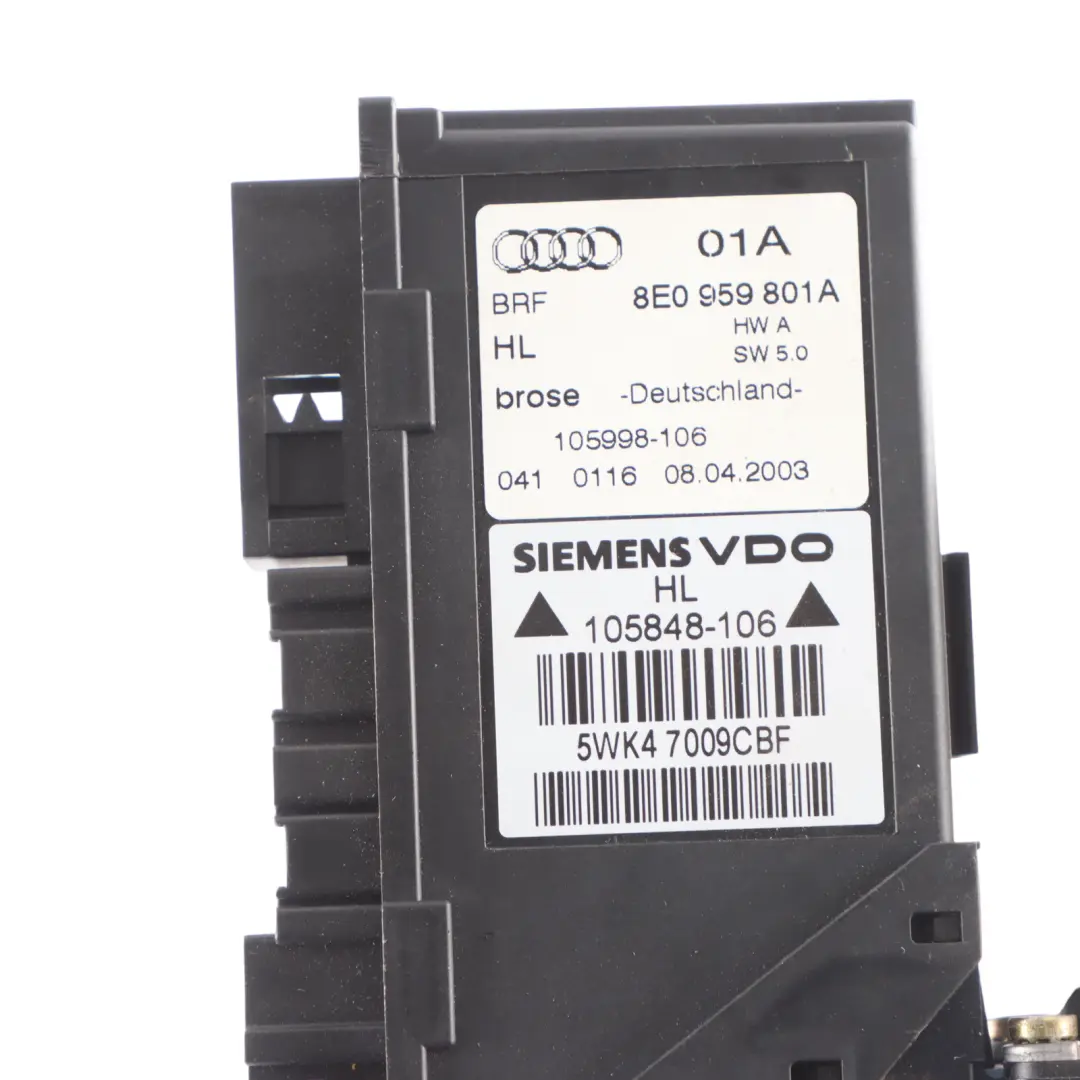 Audi A4 B6 B7 Elevalunas Motor Regulador Trasero Izquierdo - SKU 8E0959801A - Número de pieza 8E0959801A