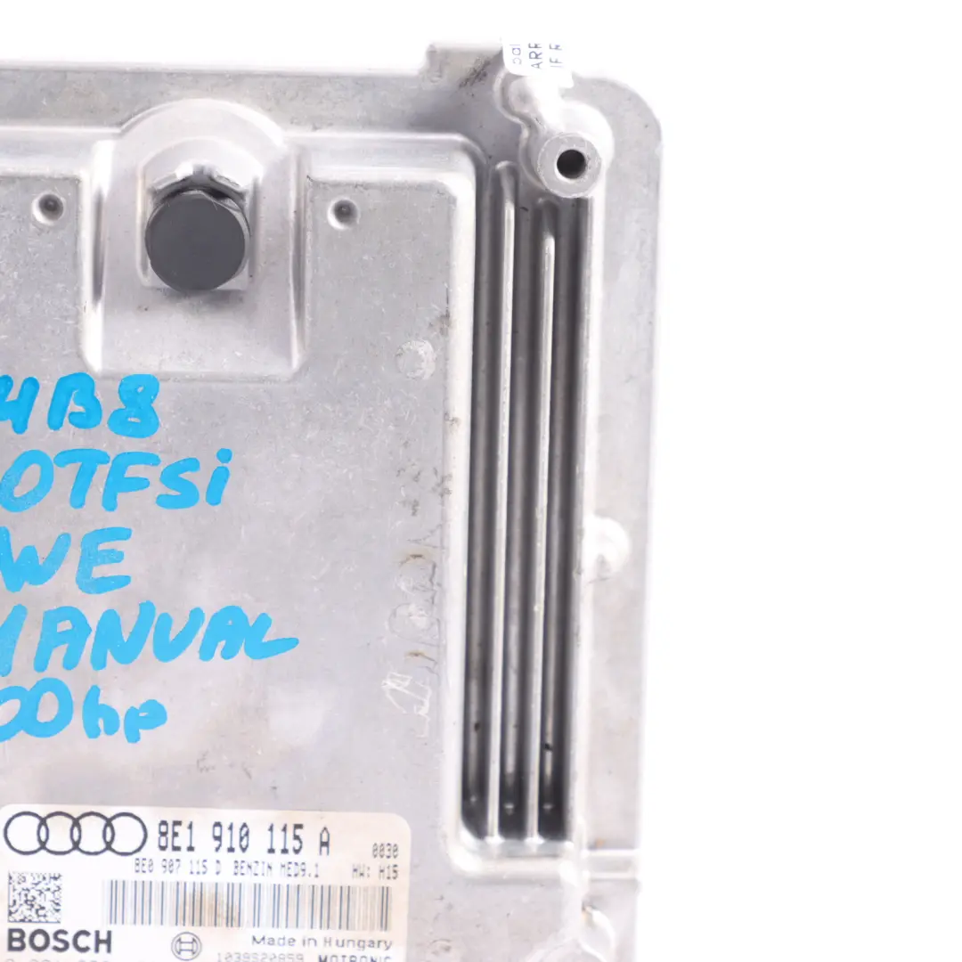 BWE 200HP Engine Control Unit ECU Manual to Audi A4 B7 2.0 TFSI with Part number 8E1910115A Audi A4 B7 2.0 TFSI BWE 200HP Engine Control Unit ECU Manual - SKU 8E1910115A-1 - Part number 8E1910115A