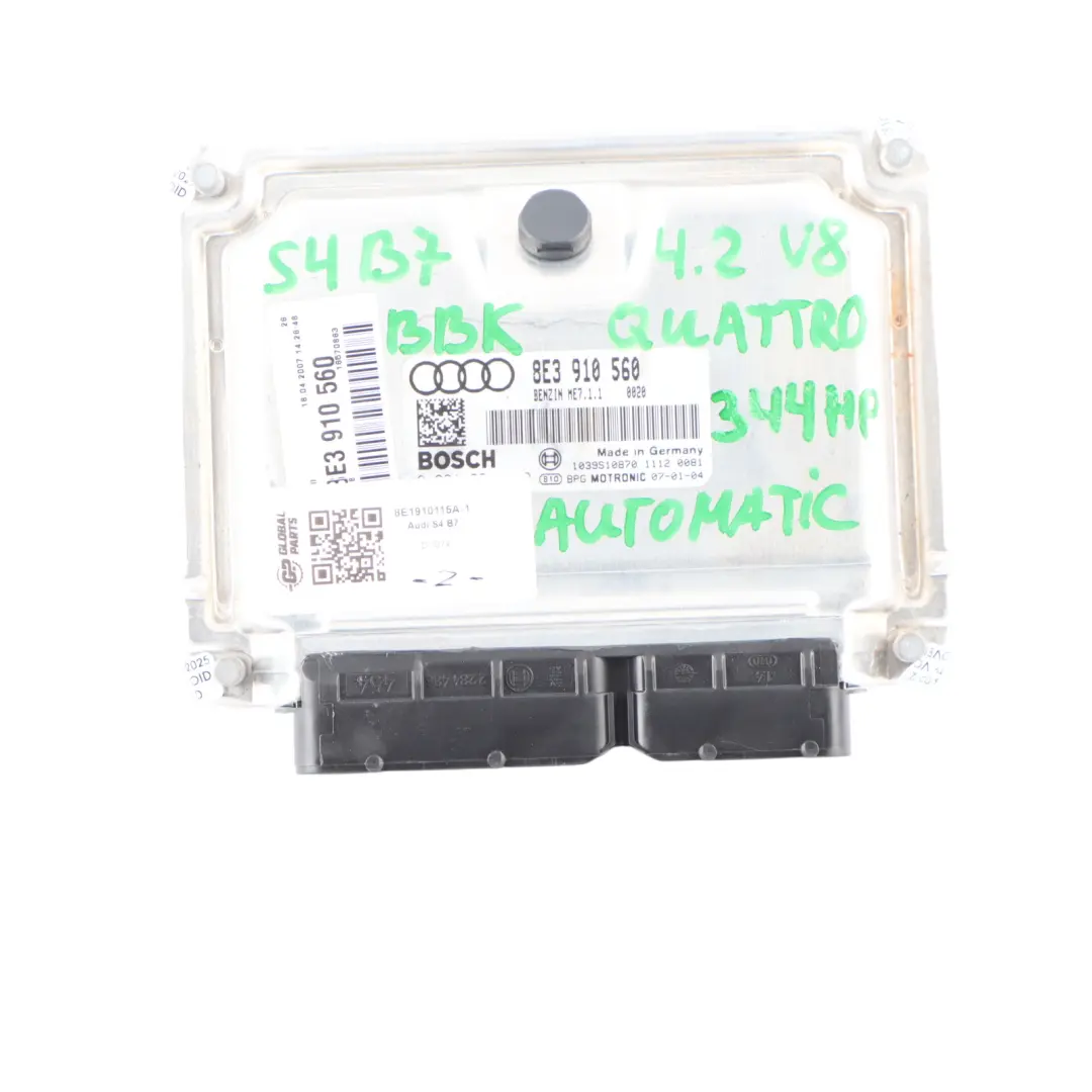 BBK Quattro Engine 344HP ECU Kit Ignition Key to Audi S4 B7 4.2 V8 with Part number 8E3910560 Audi S4 B7 4.2 V8 BBK Quattro Engine 344HP ECU Kit Ignition Key - SKU 8E3910560-1 - Part number 8E3910560