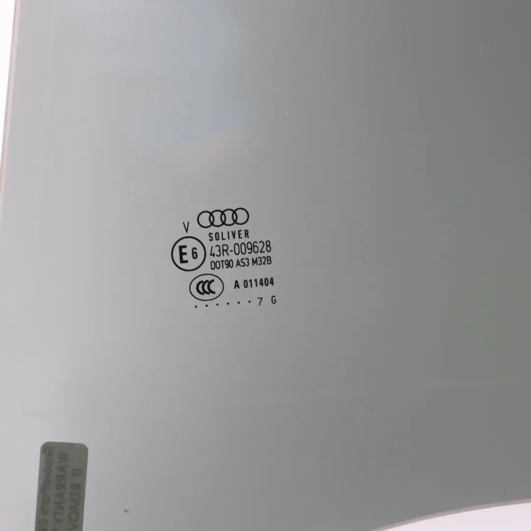 Door Window Tinted Glass Rear Left N/S AS3 to Audi S4 B7 with Part number 8E9845025C Audi S4 B7 Door Window Tinted Glass Rear Left N/S AS3 - SKU 8E9845025C - Part number 8E9845025C