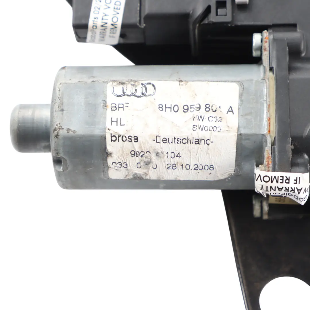 Audi A4 B7 Cabrio Rear Window Lifter Regulator Mechanism Left N/S - SKU 8H0839397A - Part number 8H0839397A