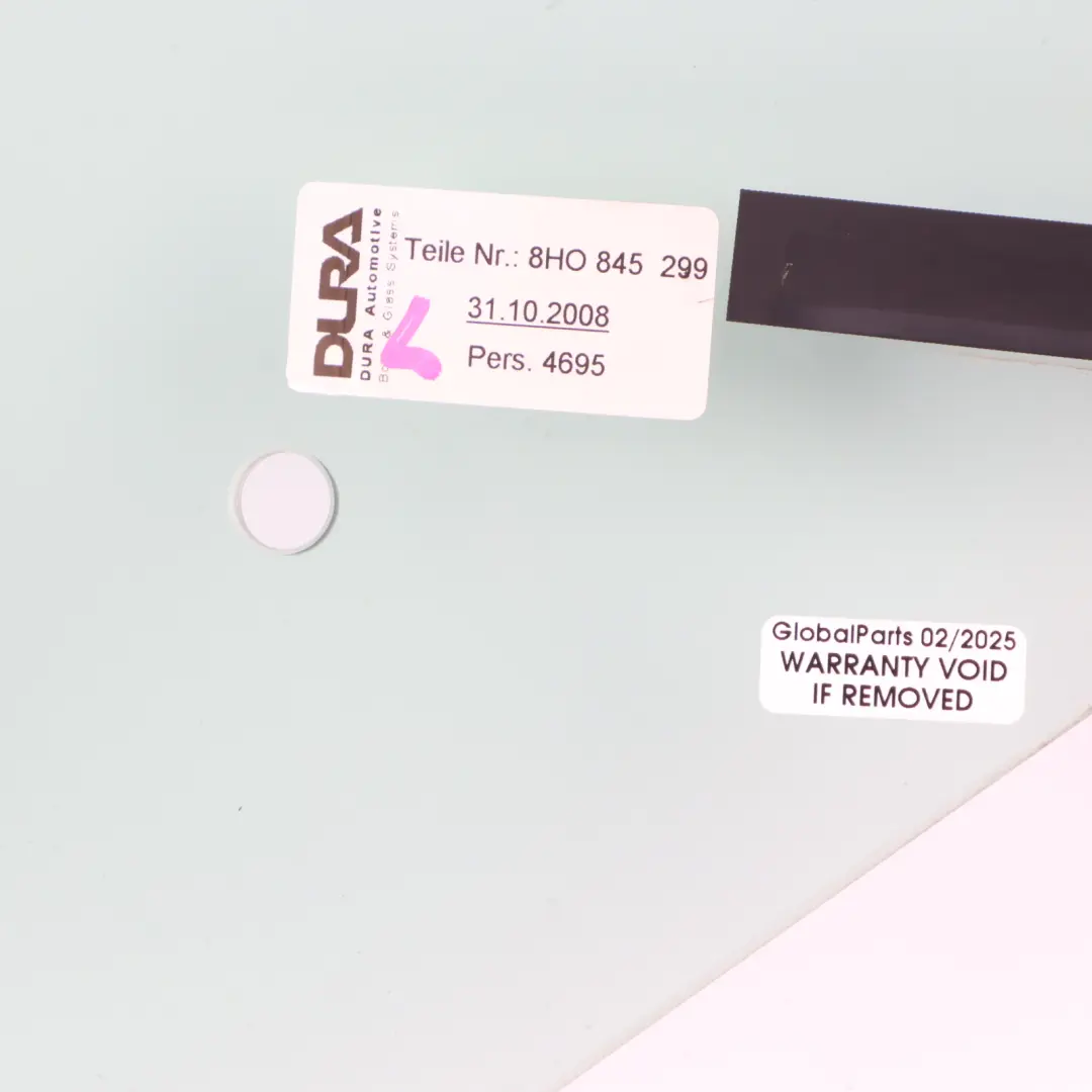 Vetro Finestrino Laterale Posteriore Sinistro AS2 per Audi A4 B7 Cabriolet con numero di parte 8H0845299 Audi A4 B7 Cabriolet Vetro Finestrino Laterale Posteriore Sinistro AS2 - SKU 8H0845299 - Numero di parte 8H0845299