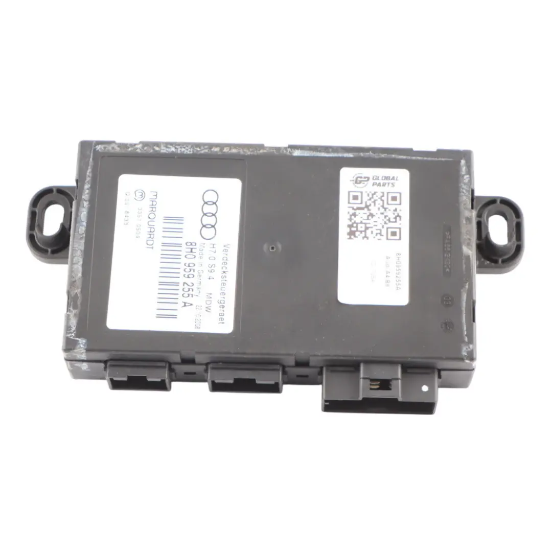 Module Commande ECU Toit Ouvrant Rabattable pour Audi A4 B7 Cabrio à propos du numéro de pièce 8H0959255A Audi A4 B7 Cabrio Module Commande ECU Toit Ouvrant Rabattable - SKU 8H0959255A - Numéro de pièce 8H0959255A