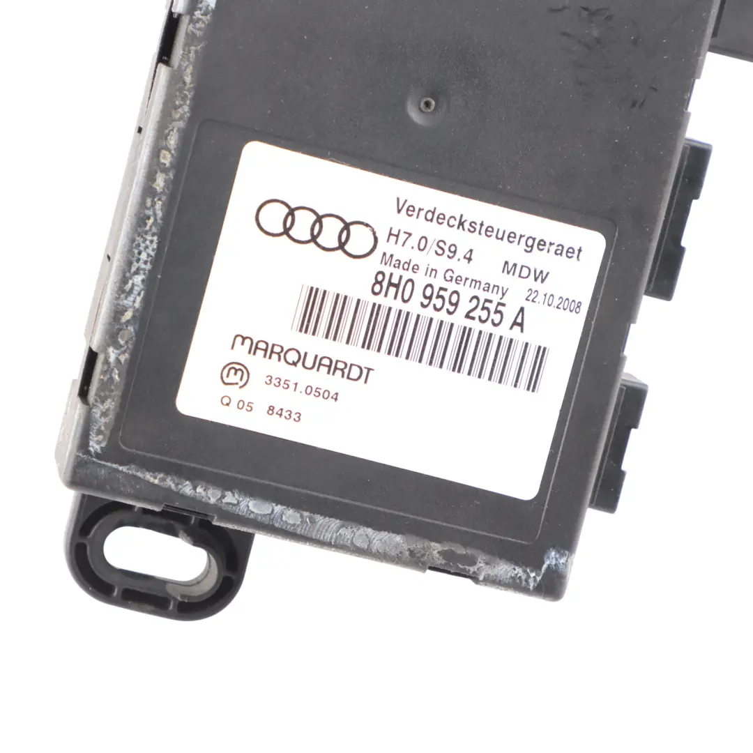 Module Commande ECU Toit Ouvrant Rabattable pour Audi A4 B7 Cabrio à propos du numéro de pièce 8H0959255A Audi A4 B7 Cabrio Module Commande ECU Toit Ouvrant Rabattable - SKU 8H0959255A - Numéro de pièce 8H0959255A