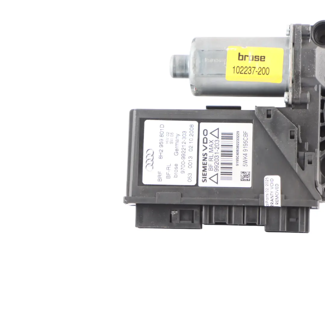 Audi A4 B7 Cabrio Window Lifter Motor Door Front Left N/S Regulator - SKU RHD-8H2959801D - Part number 8H2959801D
