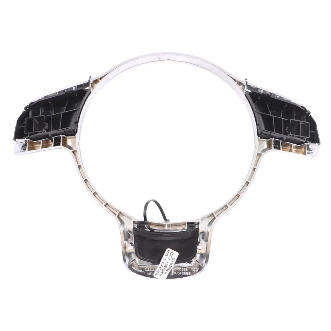 Steering Wheel Trim Cover Frame Chrome to Audi Q7 4L with Part number 8J0419686 Audi Q7 4L Steering Wheel Trim Cover Frame Chrome - SKU 8J0419686 - Part number 8J0419686
