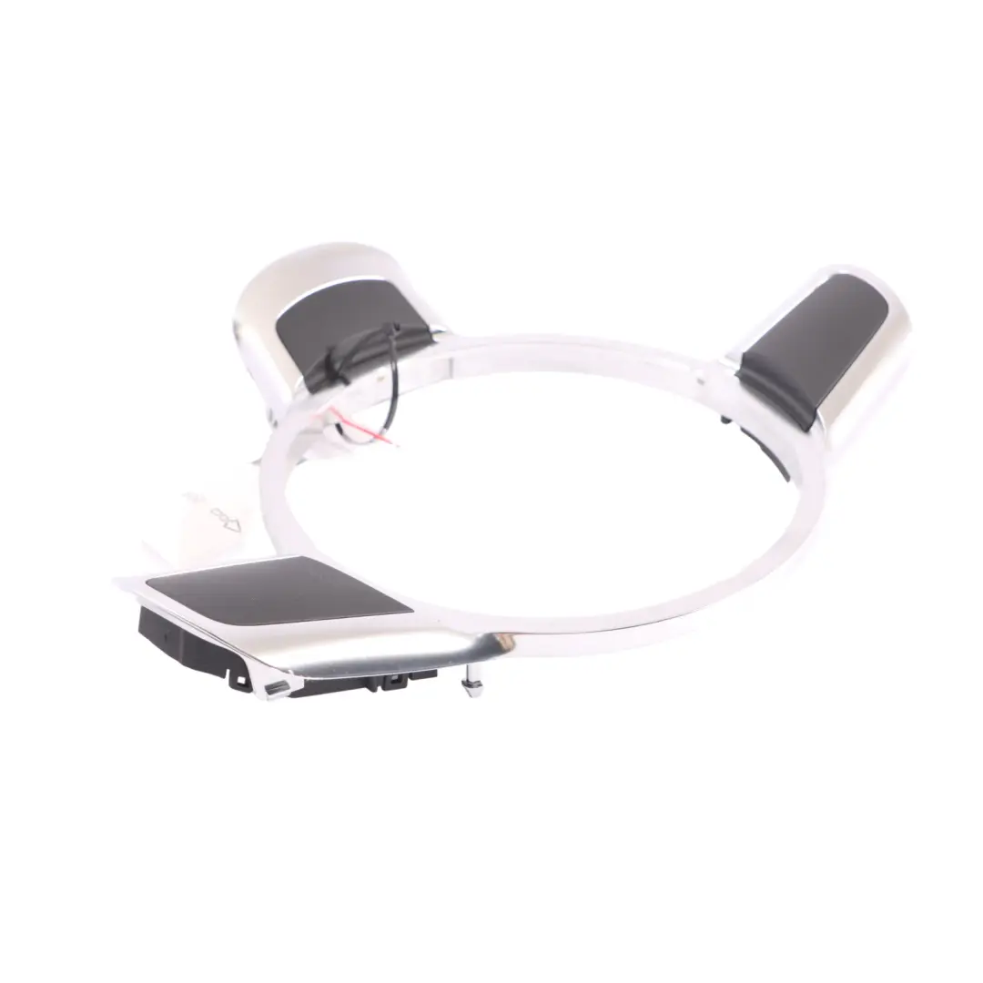 Steering Wheel Trim Cover Frame Chrome to Audi Q7 4L with Part number 8J0419686 Audi Q7 4L Steering Wheel Trim Cover Frame Chrome - SKU 8J0419686 - Part number 8J0419686