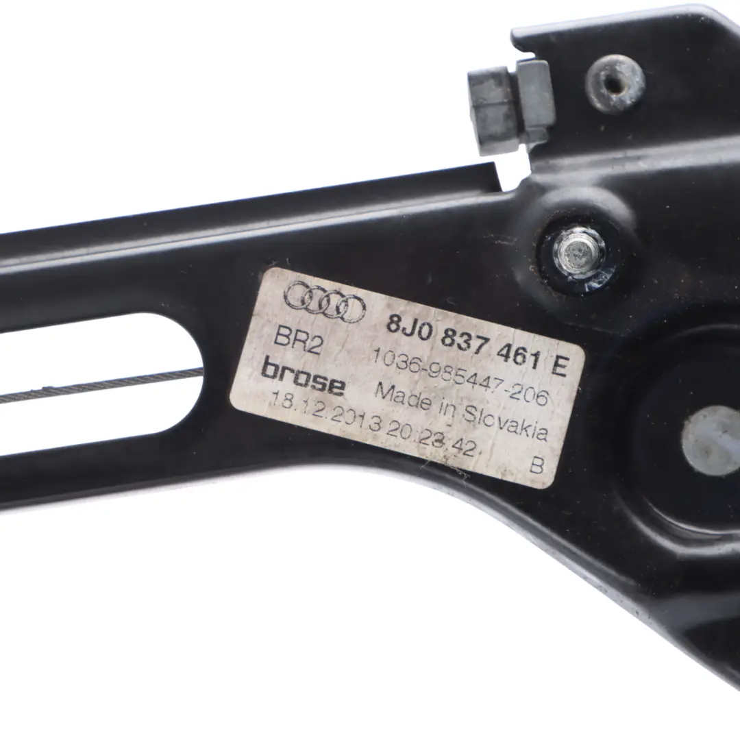 Front Window Lifter Regulator Mechanism Electric Left N/S to Audi TT 8J with Part number 8J0837461E Audi TT 8J Front Window Lifter Regulator Mechanism Electric Left N/S - SKU 8J0837461E - Part number 8J0837461E