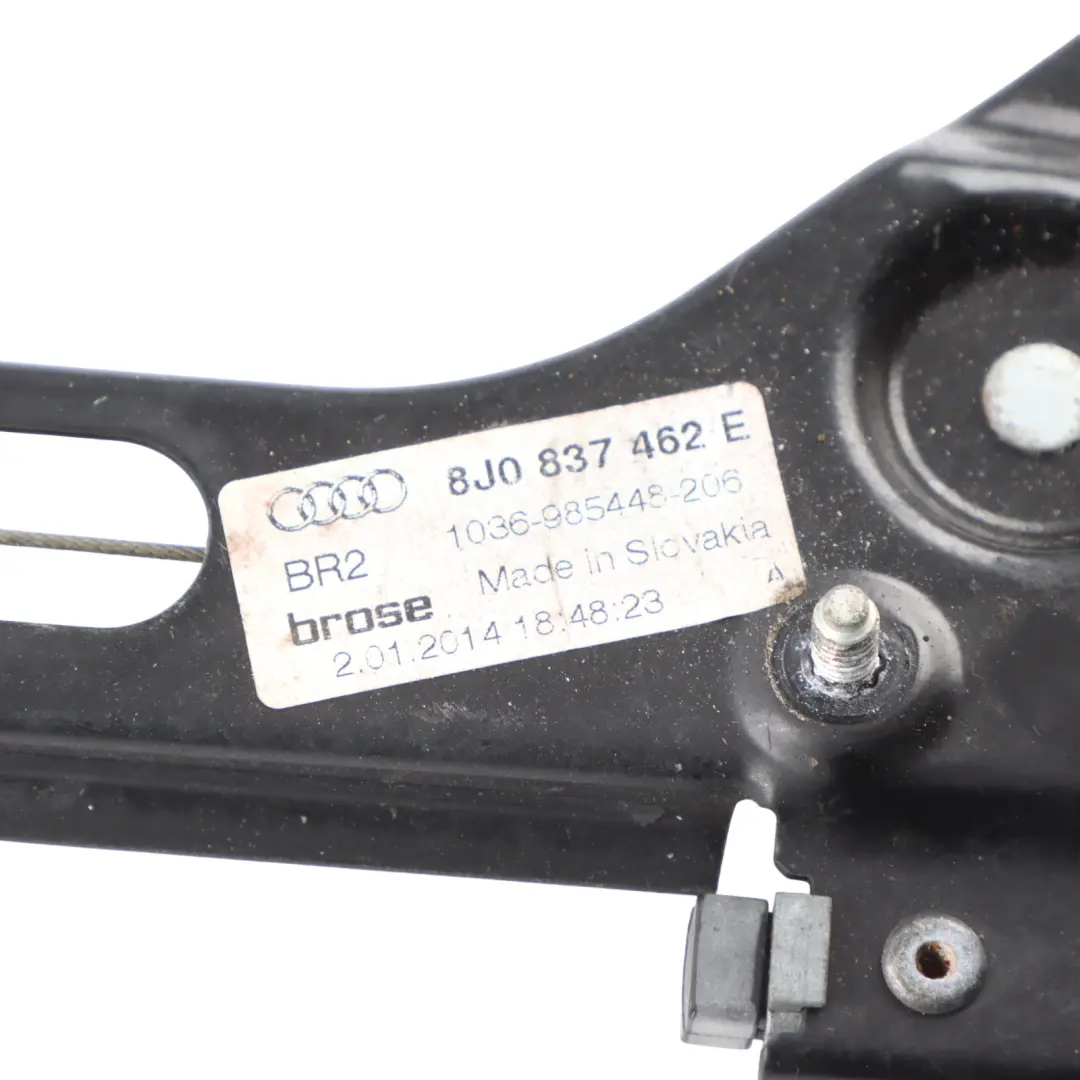 Audi TT 8J Front Window Lifter Regulator Mechanism Electric Right O/S - SKU 8J0837462E - Part number 8J0837462E
