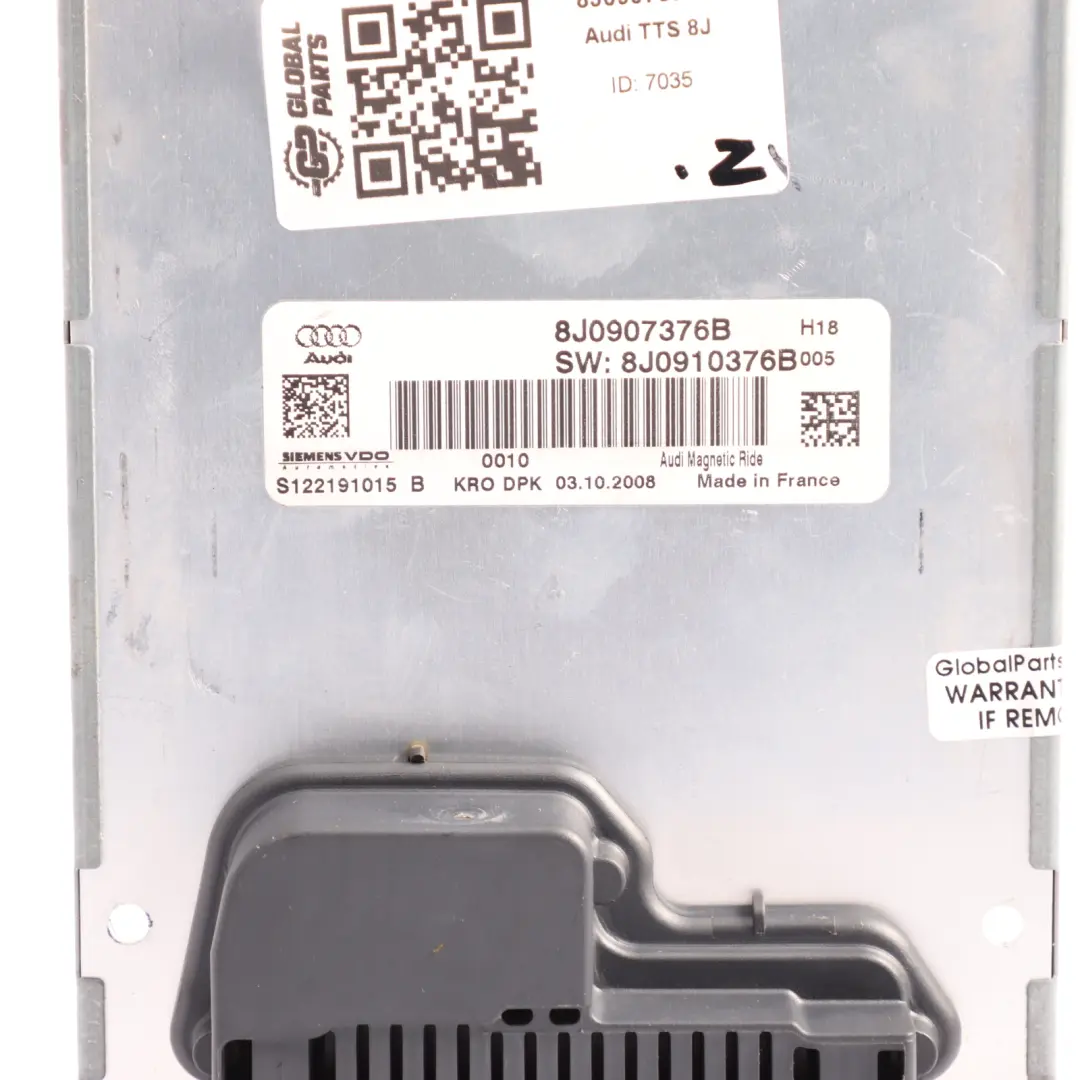 Unidad Control Módulo Amortiguador Suspensión para Audi TT 8J con número de pieza 8J0907376B Audi TT 8J Unidad Control Módulo Amortiguador Suspensión - SKU 8J0907376B - Número de pieza 8J0907376B