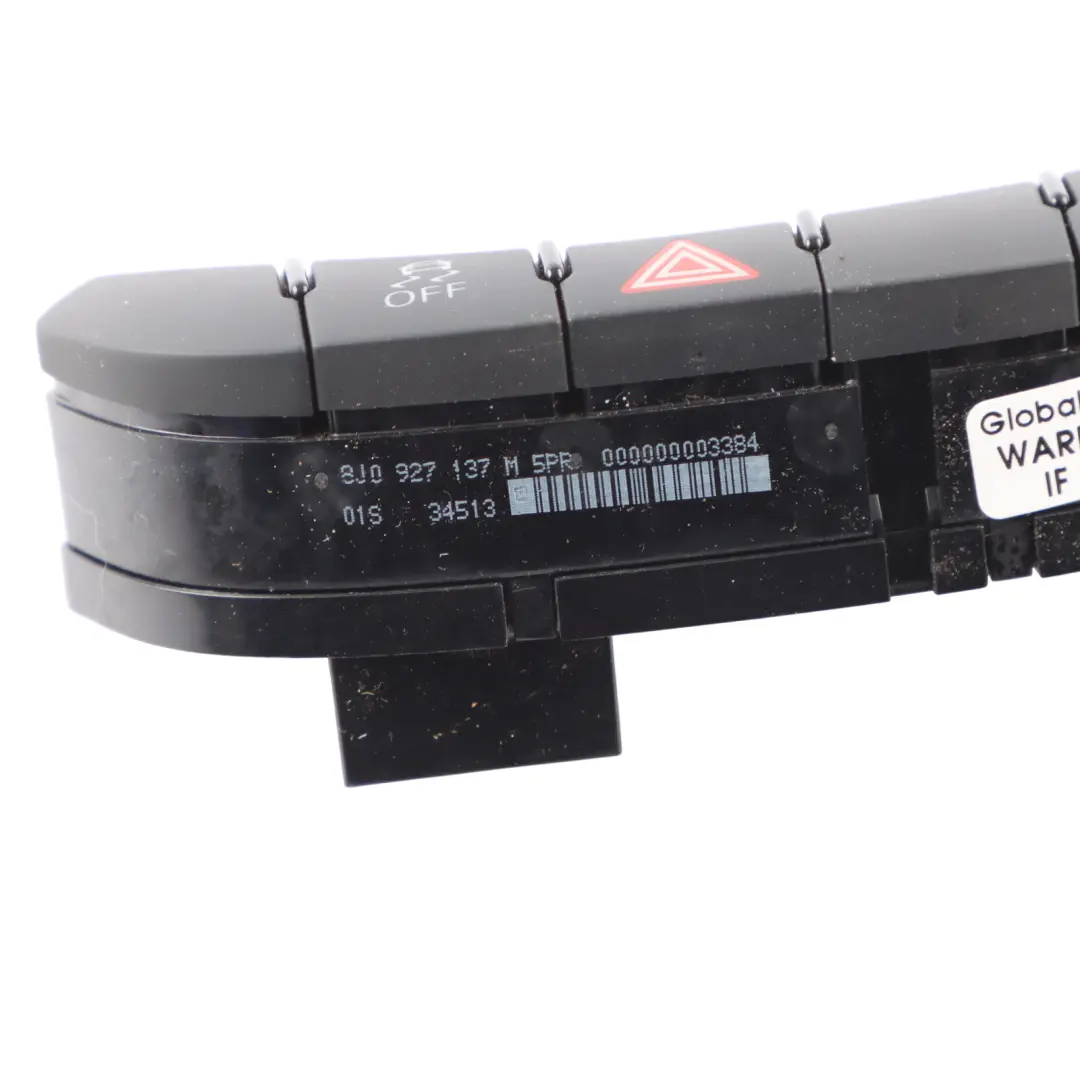 Warning Hazard Light ESC Control Switch Button Panel to Audi TT 8J with Part number 8J0927137M Audi TT 8J Warning Hazard Light ESC Control Switch Button Panel - SKU 8J0927137M - Part number 8J0927137M