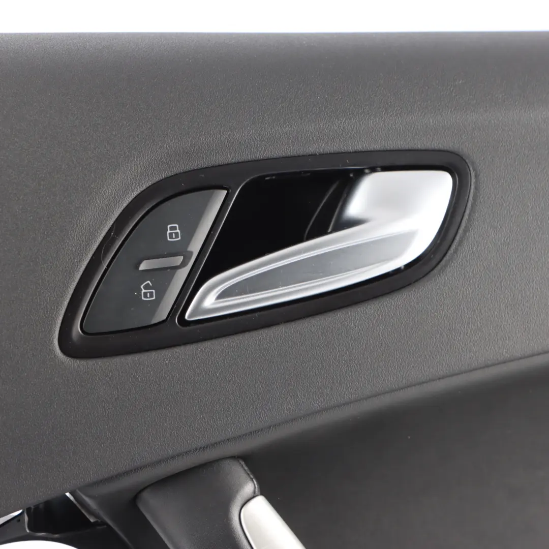 Front Door Card Lining Trim Panel Leather Black Right O/S 8J2867104 to Audi TT 8J with Part number 8J2867104B Audi TT 8J Front Door Card Lining Trim Panel Leather Black Right O/S 8J2867104 - SKU RHD-8J2867104B - Part number 8J2867104B