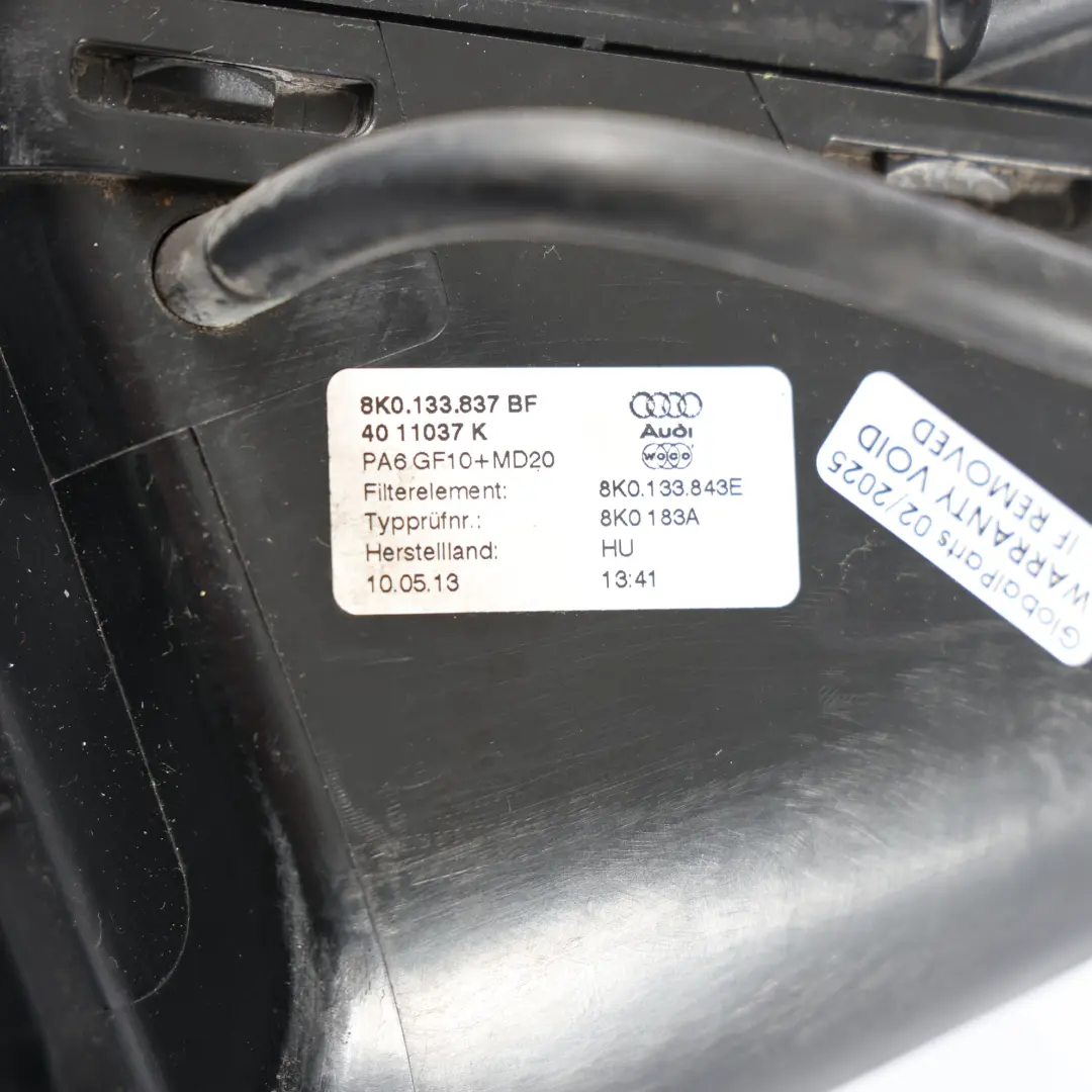  Caja De Filtro De Aire Audi A4 B8 A5 8T 2.0 TDI Carcasa De Admisión - SKU 8K0133837BF - Número de pieza 8K0133837BF