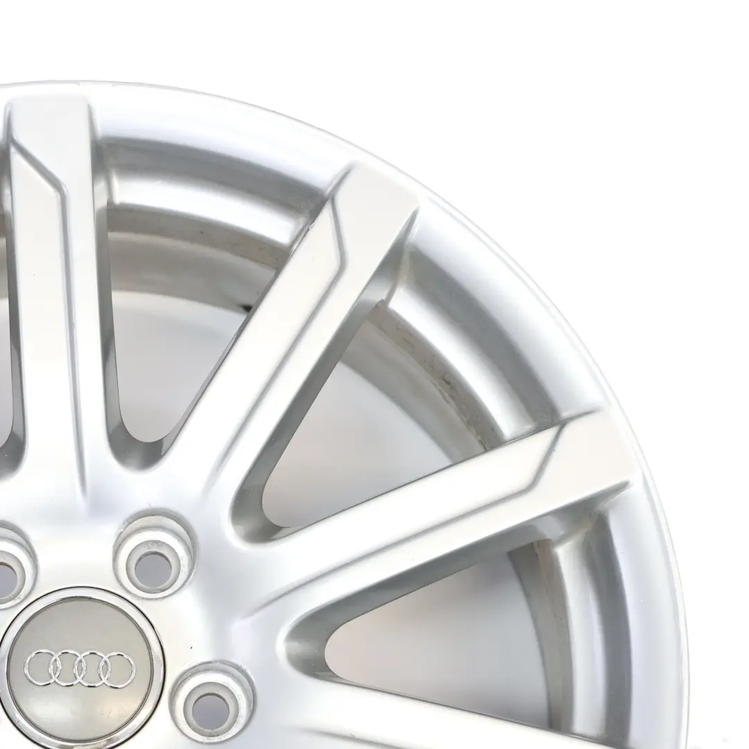 Audi A4 B8 8K Srebrna Felga Aluminiowa 18" 8J ET:47 10-Ramienna - SKU 8K0601025CB-1 - Numer Części 8K0601025CB