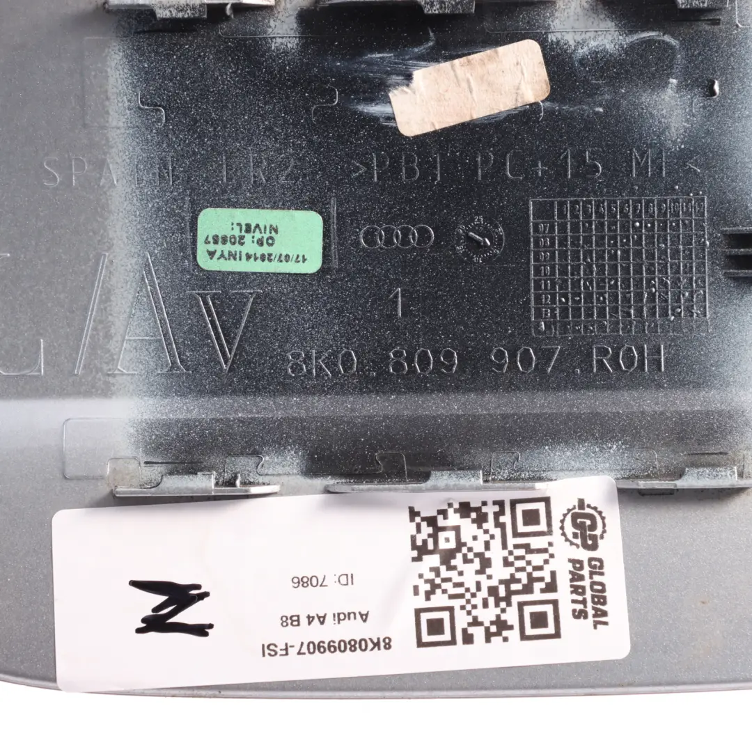 Audi A4 B8 Fuel Filler Flap Tank Cap Cover Foil Silver - Z7G - SKU 8K0809907-FSI - Part number 8K0809907