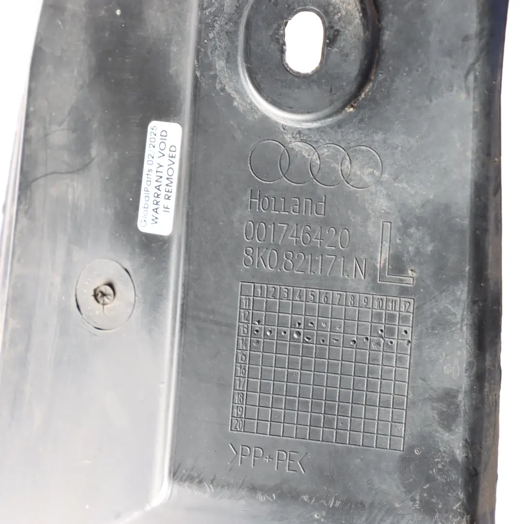 Arch Front Left N/S Liner Housing Panel Trim Cover to Audi A4 B8 Wheel with Part number 8K0821171N Audi A4 B8 Wheel Arch Front Left N/S Liner Housing Panel Trim Cover - SKU 8K0821171N - Part number 8K0821171N