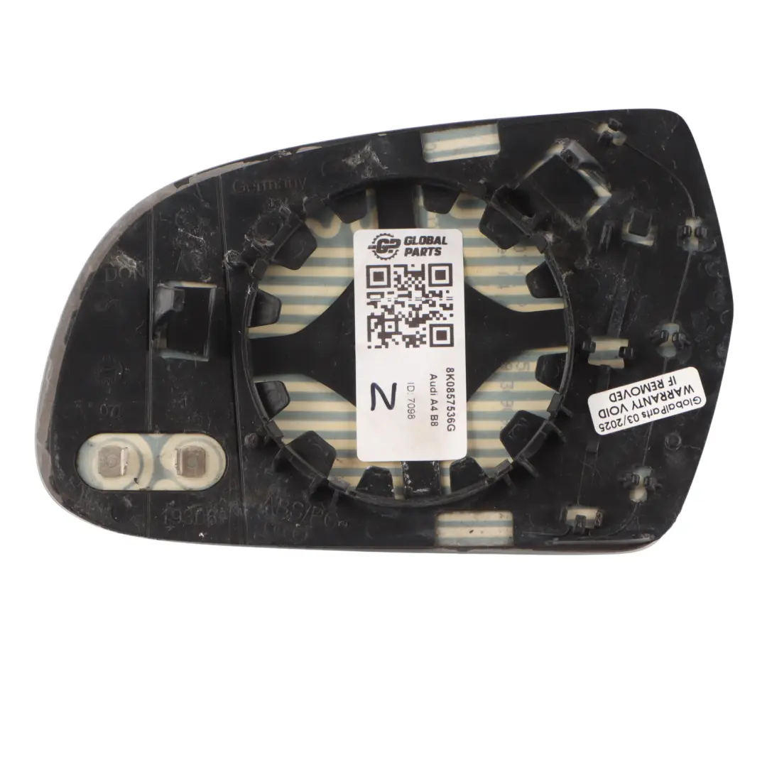 Wing Mirror Glass Door Right O/S Heated to Audi A4 B8 with Part number 8K0857536G Audi A4 B8 Wing Mirror Glass Door Right O/S Heated - SKU 8K0857536G - Part number 8K0857536G