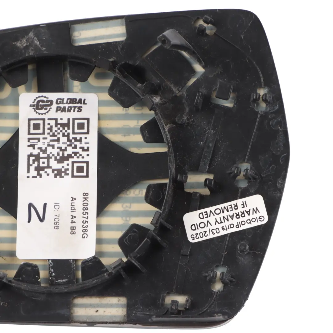 Rétroviseur Aile Verre Porte Droite Chauffé pour Audi A4 B8 à propos du numéro de pièce 8K0857536G Audi A4 B8 Rétroviseur Aile Verre Porte Droite Chauffé - SKU 8K0857536G - Numéro de pièce 8K0857536G