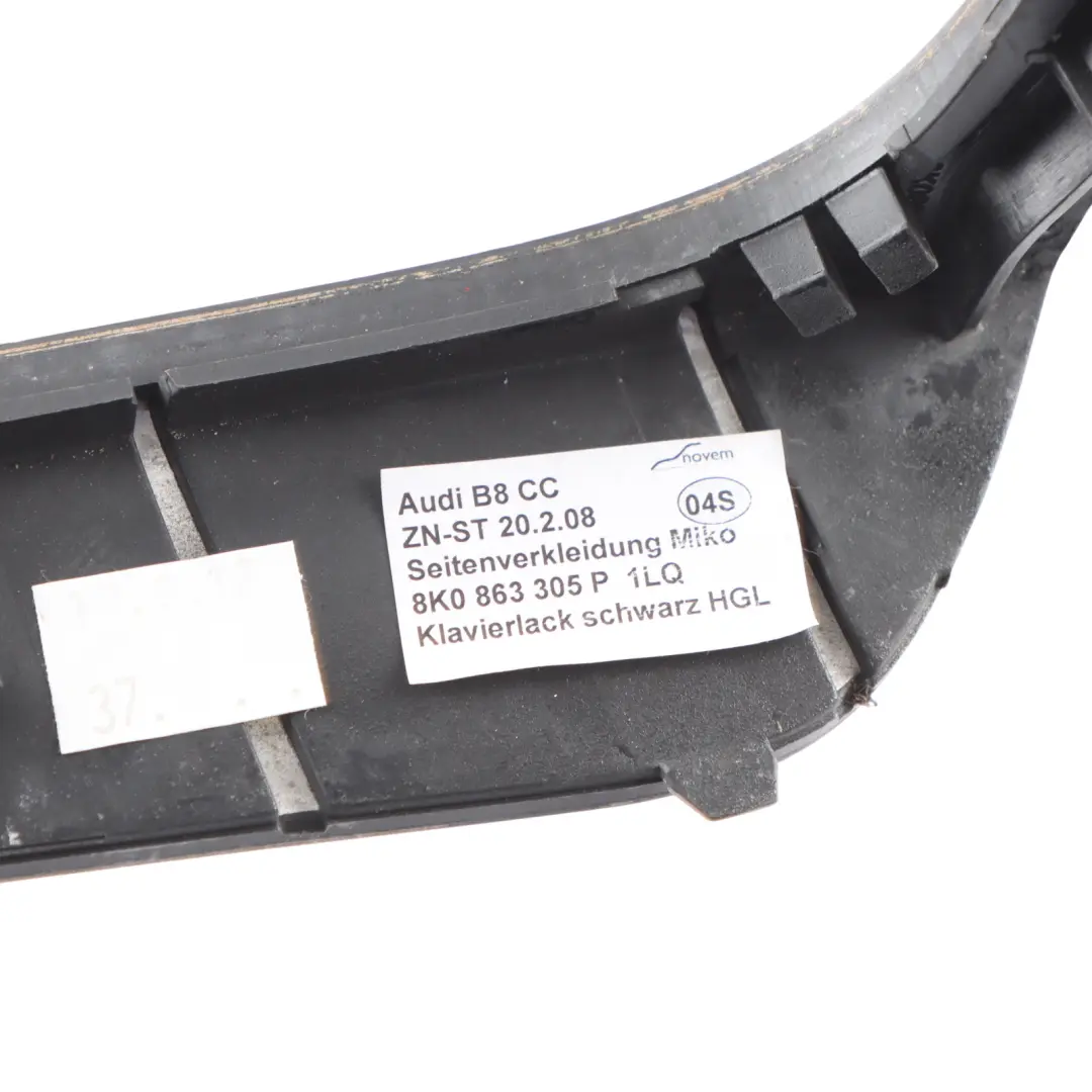 Audi A5 8T Cache Console Centrale Panneau Garniture Noir 4G0863306D - SKU 8K0863305P - Numéro de pièce 8K0863305P