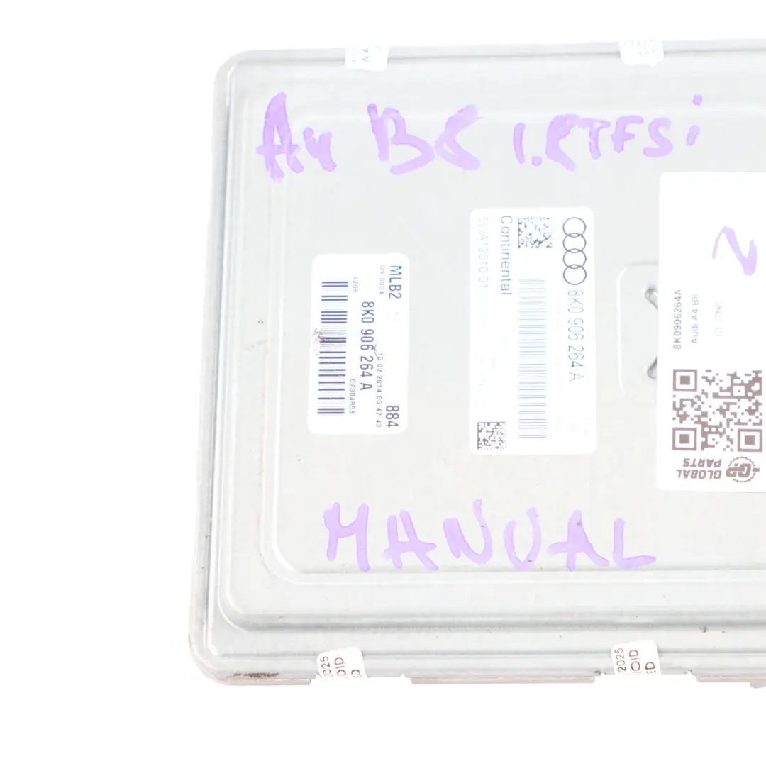 8K A5 8T 1.8 TFSI CJEB Engine Control Unit ECU Manual to Audi A4 B8 with Part number 8K0906264A Audi A4 B8 8K A5 8T 1.8 TFSI CJEB Engine Control Unit ECU Manual - SKU 8K0906264A - Part number 8K0906264A