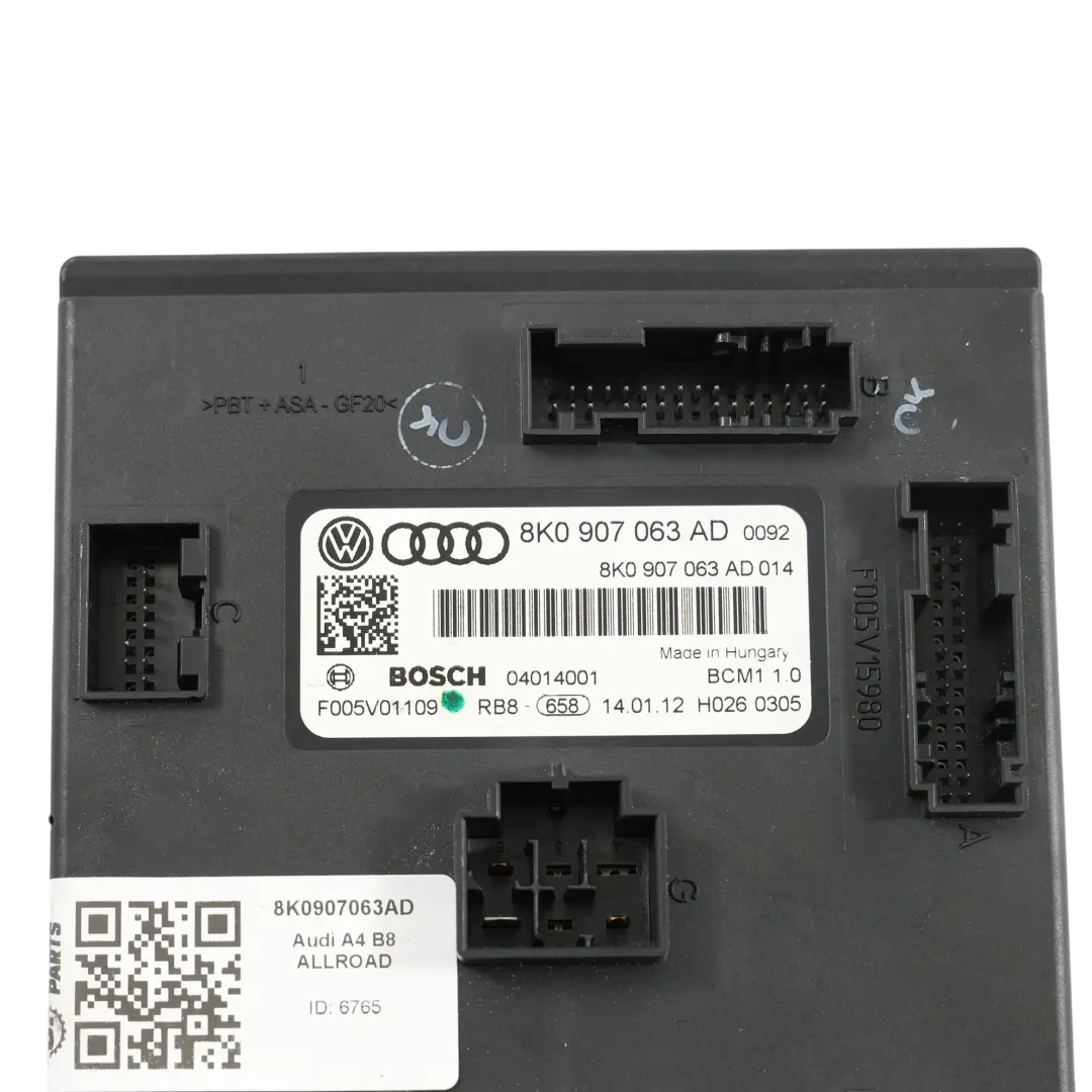 Audi A4 B8 Komfortgerät Modul BCM Convenience-Einheit - SKU 8K0907063AD - Teilenummer 8K0907063AD
