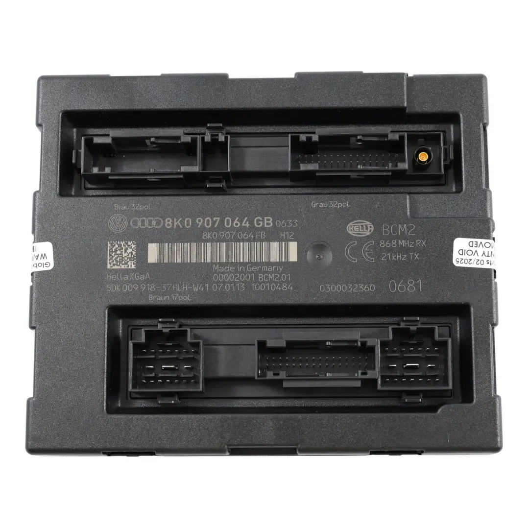  Módulo De Control De La Carrocería De La ECU Del Audi A5 8T - SKU 8K0907064GB - Número de pieza 8K0907064GB