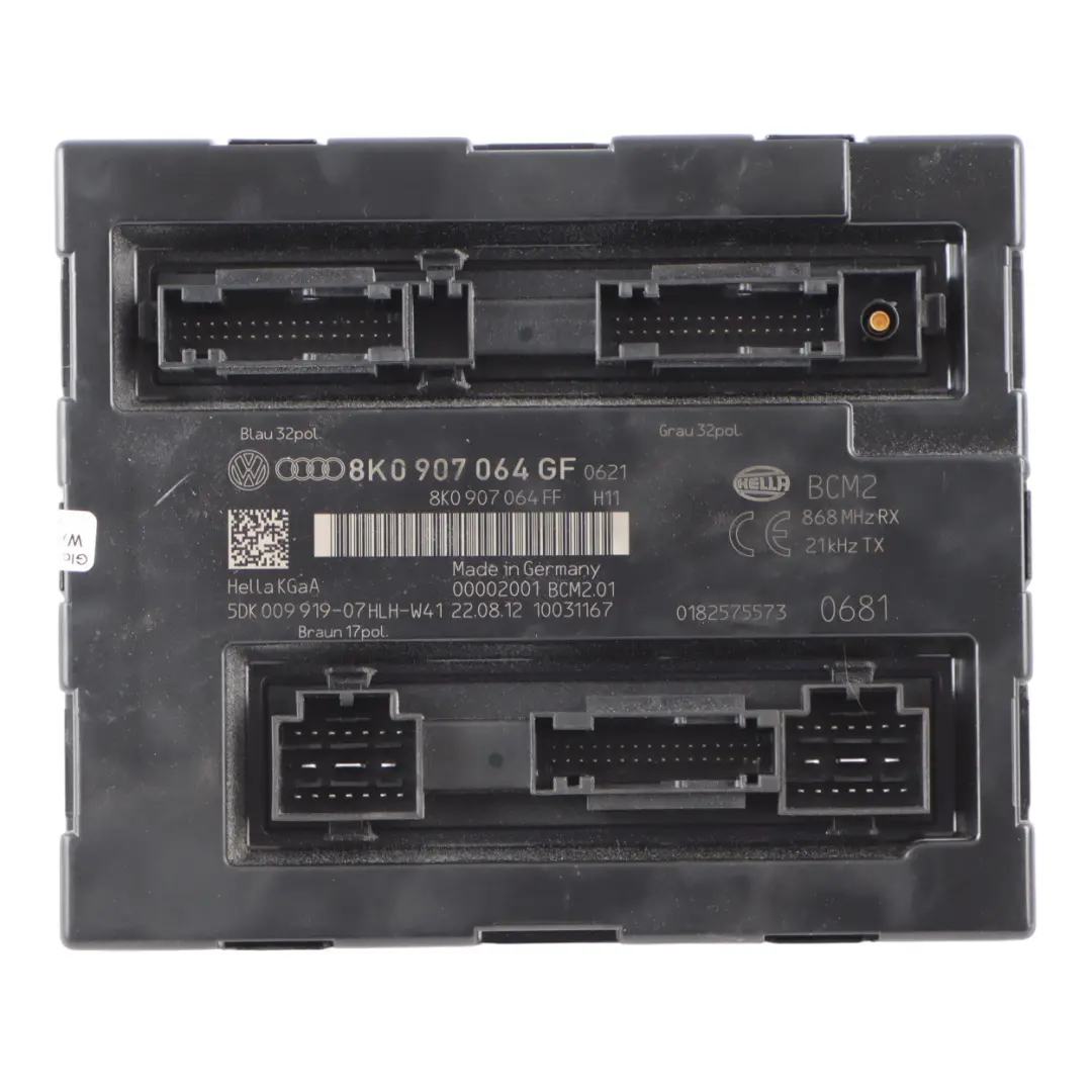 Body Control Comfort Unit Module BCM Unit ECU to Audi A5 8T with Part number 8K0907064GF Audi A5 8T Body Control Comfort Unit Module BCM Unit ECU - SKU 8K0907064GF - Part number 8K0907064GF