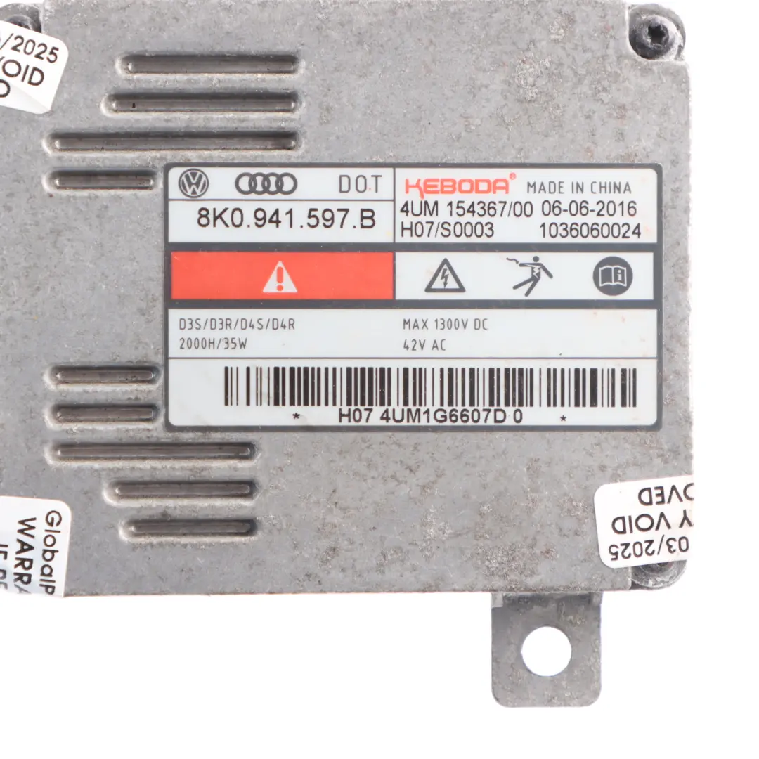 Ballast Unidad De Control De Faros ECU para Audi A5 8T Xenon con número de pieza 8K0941597B Audi A5 8T Xenon Ballast Unidad De Control De Faros ECU - SKU 8K0941597B-1 - Número de pieza 8K0941597B