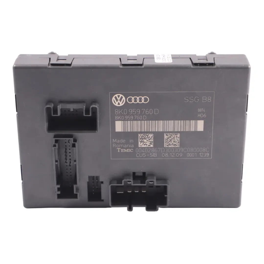 Anteriore Driver Site Modulo Controllo Regolazione Sedile per Audi A5 8T con numero di parte 8K0959760D Audi A5 8T Anteriore Driver Site Modulo Controllo Regolazione Sedile - SKU 8K0959760D - Numero di parte 8K0959760D