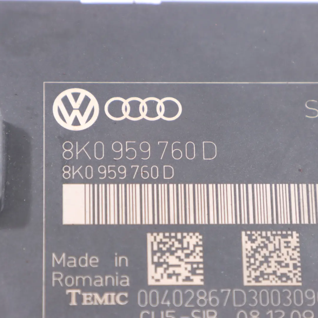 Front Driver Site Module Control Unit Seat Adjustment Seat to Audi A5 8T with Part number 8K0959760D Audi A5 8T Front Driver Site Module Control Unit Seat Adjustment Seat - SKU 8K0959760D - Part number 8K0959760D