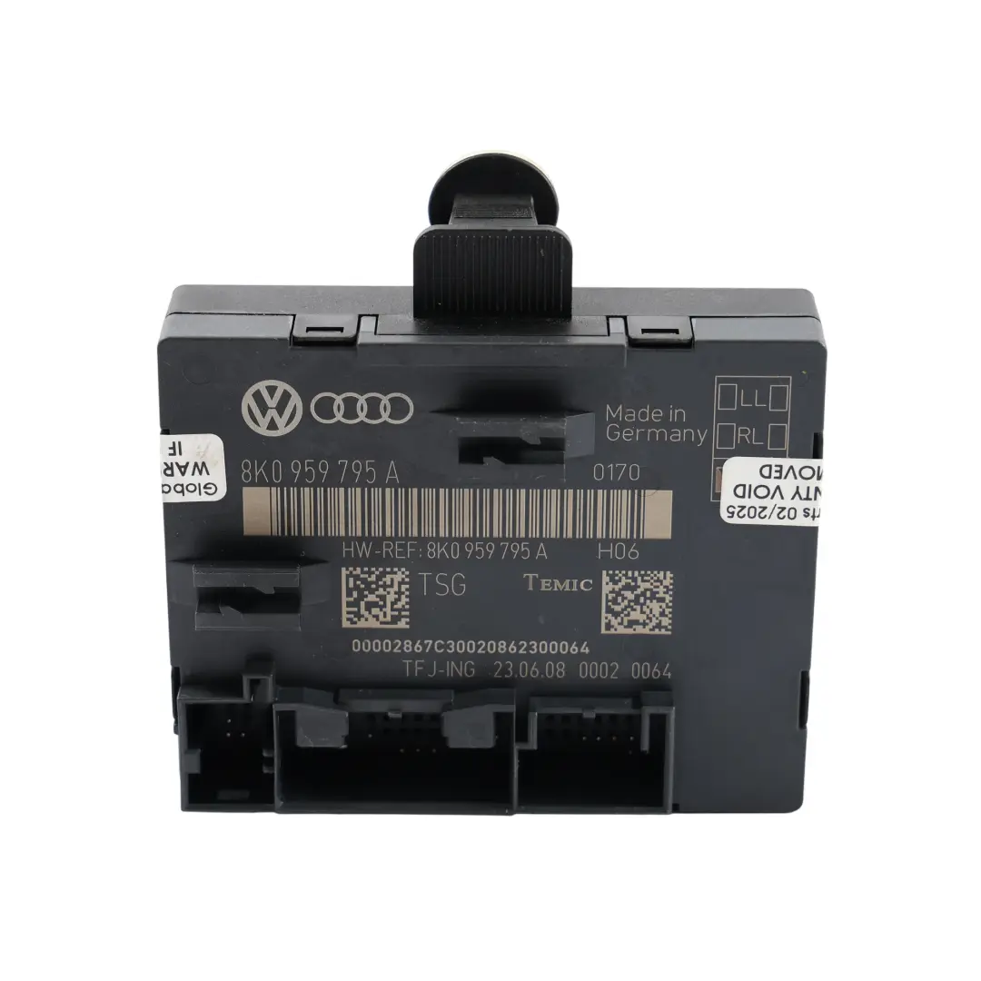 Audi A4 B8 Rear Door Module Control Unit ECU Left N/S - SKU 8K0959795A - Part number 8K0959795A