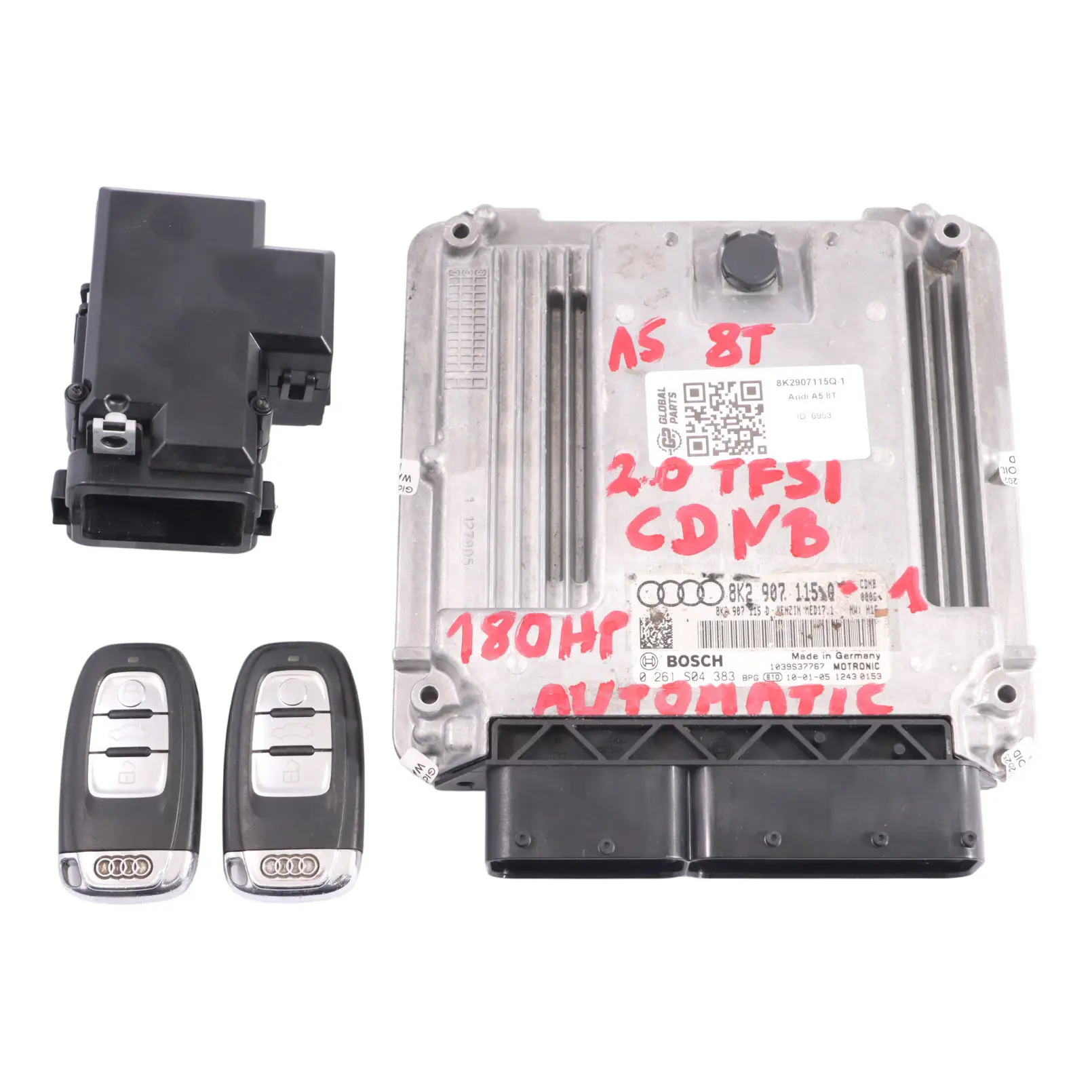 Audi A5 8T 2.0 TFSI CDNB 180HP Motor ECU Kit 8K2907115Q 2 Llaves + Encendido