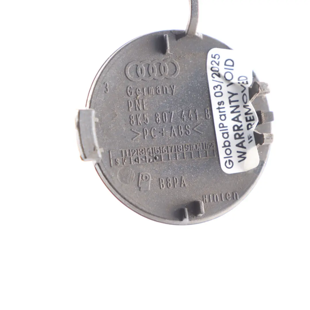 Bumper Tow Eye Trim Cover Lid Foil Silver - Z7G to Audi A4 B8 Rear with Part number 8K5807441B Audi A4 B8 Rear Bumper Tow Eye Trim Cover Lid Foil Silver - Z7G - SKU 8K5807441B-FSI - Part number 8K5807441B