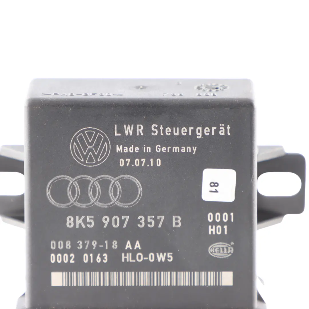 Front Lamp Headlight Range Control Module to Audi A4 B8 A5 8T with Part number 8K5907357B Audi A4 B8 A5 8T Front Lamp Headlight Range Control Module - SKU 8K5907357B - Part number 8K5907357B