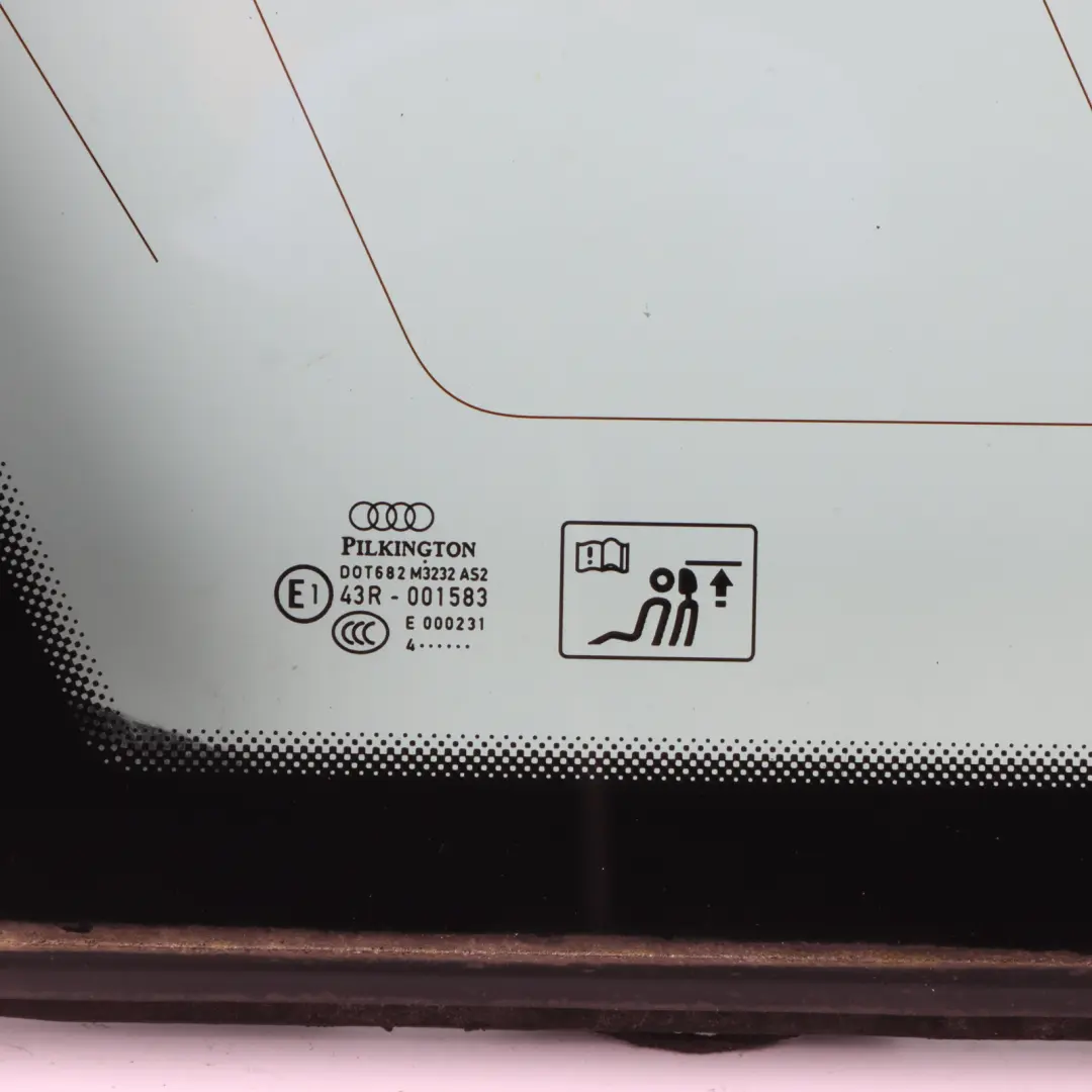Audi A4 B8 Quarter Side Window Glass Green Rear Left N/S AS2 - SKU 8K9845299M - Part number 8K9845299M