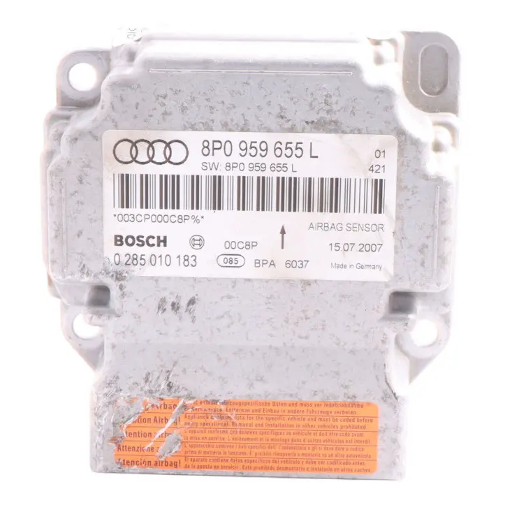 Moduł Poduszek Powietrznych Airbag ECU do Audi A3 8P o numerze 8P0959655L Audi A3 8P Moduł Poduszek Powietrznych Airbag ECU - SKU 8P0959655L - Numer Części 8P0959655L