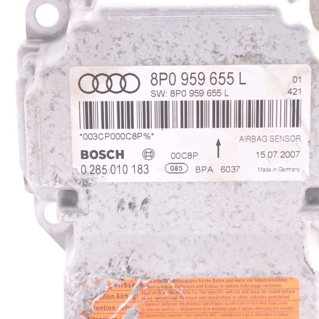 Moduł Poduszek Powietrznych Airbag ECU do Audi A3 8P o numerze 8P0959655L Audi A3 8P Moduł Poduszek Powietrznych Airbag ECU - SKU 8P0959655L - Numer Części 8P0959655L