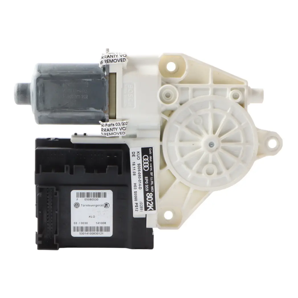 Motore Regolatore Alzacristalli Anteriore Sinistro per Audi A3 8P con numero di parte 8P0959802K Audi A3 8P Motore Regolatore Alzacristalli Anteriore Sinistro - SKU 8P0959802K - Numero di parte 8P0959802K